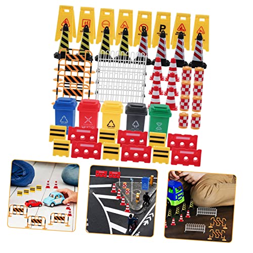 FRCOLOR Teiliges Mini Verkehrszeichen Spielset aus Kunststoff Pädagogisches Verkehrssicherheits für Kleinkinder Realistische Straßensperren und Ampeln Sicherheitsbewusstsein und Lernspaß von FRCOLOR