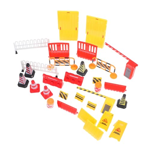 FRCOLOR Teiliges Miniatur Verkehrsbarrieren Set aus Sicherem Bunte Kleine Straßensperren und Verkehrsschilder für Verkehrserziehung Lernen von FRCOLOR