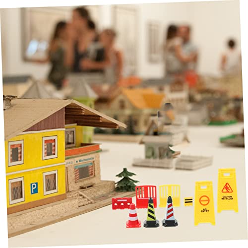 FRCOLOR Teiliges Miniatur Verkehrszeichen und Straßensperre Spielset Farbenfrohe Simulation von Verkehrsbarrieren Pädagogisches Verkehrsschild für Lernförderung und Fantasieentwicklung von FRCOLOR