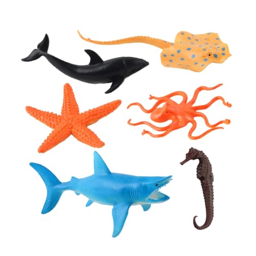 FRCOLOR Teiliges Realistische PVC Meerestiere Figuren Stabile Modelle für Lernspielzeug und Partydeko Farblich Sortiert Fördert Kreativität und Vorstellungskraft Zufällige Zufällige Farbe von FRCOLOR