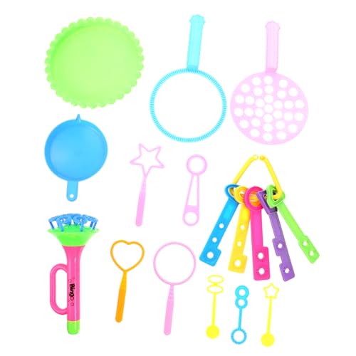 FRCOLOR Teiliges Seifenblasenstab Bunte Bubble Maker Werkzeuge aus Sicherem Kunststoff mit Praktischem Wasserschälchen für Outdoor und Indoor Spiele Vielseitig für Kleine Zufällige Farbe von FRCOLOR