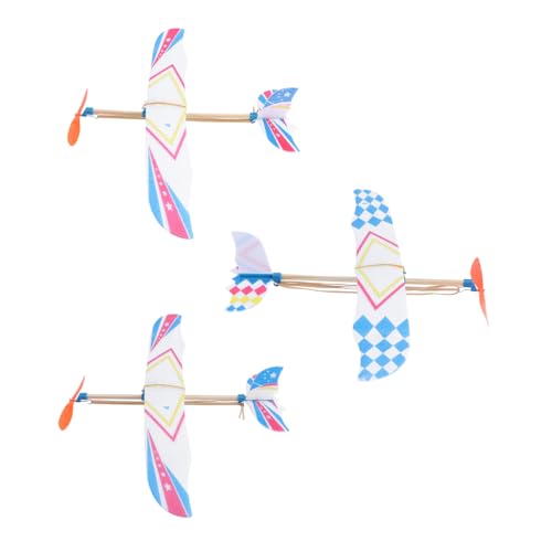 FRCOLOR Teiliges Vogel Design Flugzeug Modellspielzeug mit Gummibandantrieb Leichtes DIY Lernspielzeug Einfach Zusammenzubauen Bunte Kleine Flugzeuge von FRCOLOR