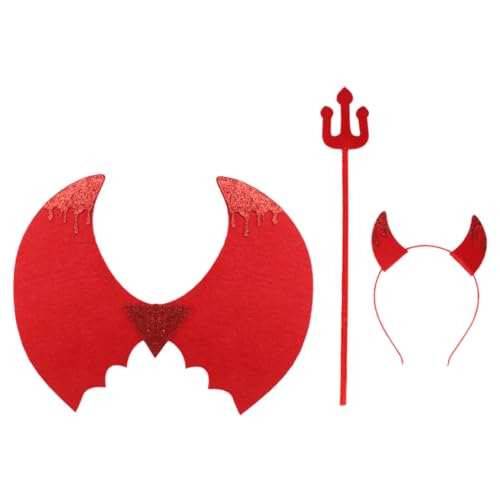 FRCOLOR Teufel Kostüm Rot Teilig Cosplay Zubehör für Halloween Karneval Party Bühnenauftritt Jungen Mädchen FRCOLOR Teufel Kostüm Rot Teilig Cosplay Zubehör für Halloween Karneval Party Bühnenauftritt Jungen Mädchen von FRCOLOR