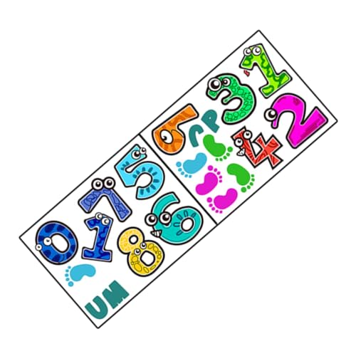 FRCOLOR Thickened Cartoon Zahlen Spielbodenaufkleber Abnehmbare Bunte Zahlen Sticker für Kinderzimmer Dekoration Fördert Kreativität Soziale Fähigkeiten und Konzentration bei Kindern von FRCOLOR