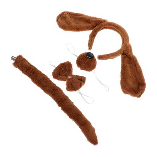 FRCOLOR Tierisches Hundekostüm mit Braunem Kaninchenfell Süßem Ohr Haarreif und Schleife Leichtes Bequemes Party Accessoire für Halloween Verkleidung Rollenspiele Passend für Kleine Hunde von FRCOLOR