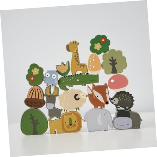 FRCOLOR Tierisches Stapelspielzeug aus Sicherem Holz Fördert Feinmotorik und Hand Auge Koordination mit Glatten Kanten für Kleinkinder zum Balancieren und Gemeinsames von FRCOLOR