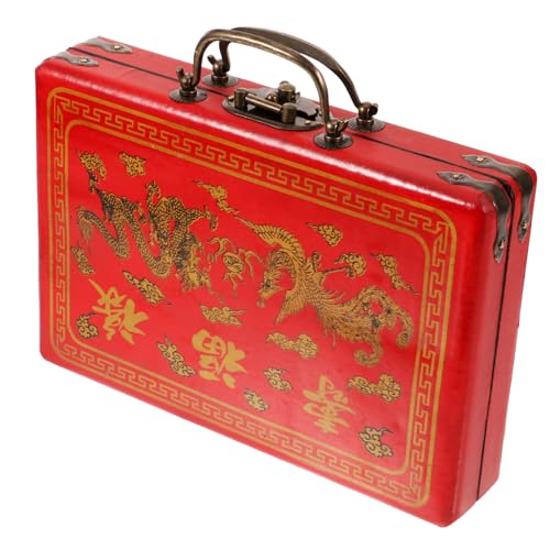 FRCOLOR Traditionelle Mahjong Box aus Holz Tragbare Aufbewahrungsbox für Mahjong Steine Leere Rechteckige Holzbox mit Griff Vielseitige Aufbewahrungslösung Elegantes Design mit FRCOLOR Traditionelle Mahjong Box aus Holz Tragbare Aufbewahrungsbox für Mahjong Steine Leere Rechteckige Holzbox mit Griff Vielseitige Aufbewahrungslösung Elegantes Design mit von FRCOLOR