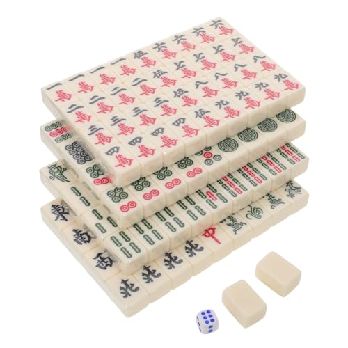 FRCOLOR Tragbares Mini Mahjong Set aus Melamin Kompakt und Robust für Reisen Outdoor und Gesellige Spiele für Kleine Räume Camping und Studentenwohnheime von FRCOLOR
