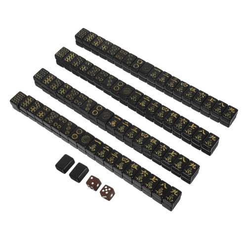 FRCOLOR Tragbares Mini Mahjong Spiel mit Würfeln für Familienunterhaltung Kompaktes Leichtes Set für Kleine Wohnungen und Outdoor Aktivitäten von FRCOLOR