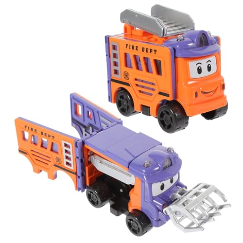 FRCOLOR Transformierbarer LKW aus Robustem Kunststoff Zweifach Wendbar mit Inertialantrieb Fördert Motorik und Lernen Realistische Ingenieurfahrzeug Modelle für Kleinkinder und Eltern von FRCOLOR