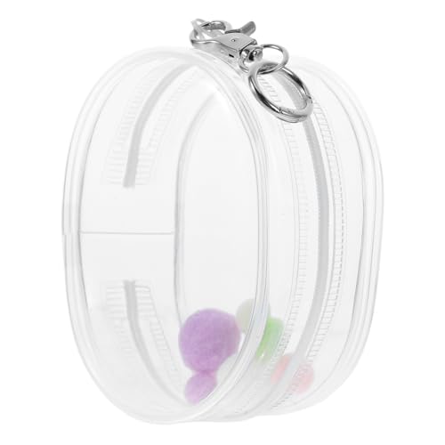FRCOLOR Transparente Mini Puppen Tasche aus Weichem PVC mit Reißverschluss und Schlüsselanhänger Display Organizer für Puppen Sammelfiguren zur Aufbewahrung und Präsentation von FRCOLOR