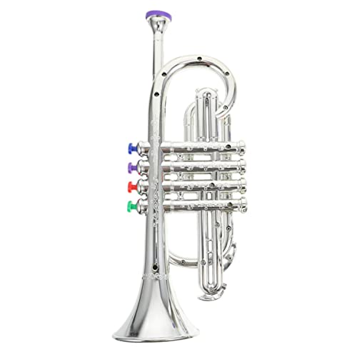FRCOLOR Trompete Vier Töne Silberfarben Pädagogisches Musikinstrument für Kleinkinder Leicht Sicher Fördert Musikalische Wahrnehmung und von FRCOLOR