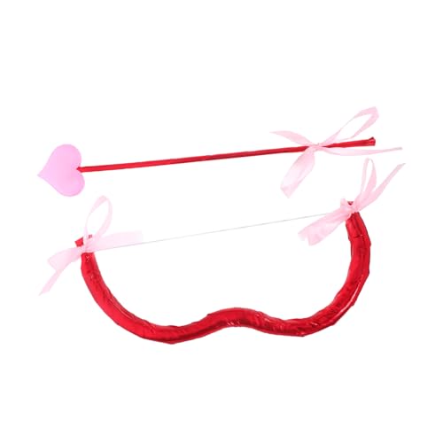 FRCOLOR Valentinstag Cupid Kostüm Zubehör Set Kleiner Roter Bogen und Requisite Leicht Tragbar Für Frauen und Fasching Halloween Cosplay Party von FRCOLOR