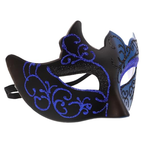 FRCOLOR Venezianische Masquerade Maske Halbgesichts Design Blau Schwarz Karneval Party Deko Vintage Maskerade für Damen Herren Fotografie Requisit Halloween Ball FRCOLOR Venezianische Masquerade Maske Halbgesichts Design Blau Schwarz Karneval Party Deko Vintage Maskerade für Damen Herren Fotografie Requisit Halloween Ball von FRCOLOR
