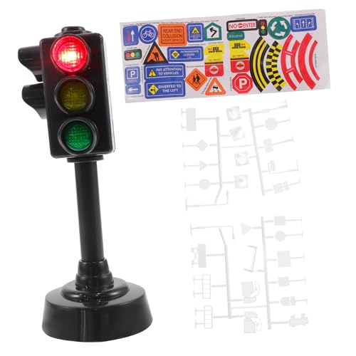 FRCOLOR Verkehrszeichen Spielset Teilig Lernspielzeug mit Realistischen Modellen und Stabilen Kunststoffständern Pädagogisches Verkehrssicherheitsspielzeug für Ab Jahren von FRCOLOR