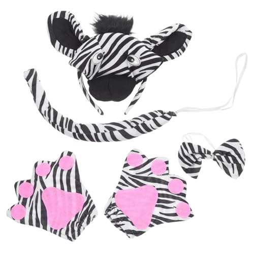 FRCOLOR Verstellbares Zebra Kostüm Set mit Stirnband Fliege Handschuhen und Lustiges Karneval Party Accessoire für Erwachsene Atmungsaktives Baumwollmaterial Geeignet für Kostümfest und FRCOLOR Verstellbares Zebra Kostüm Set mit Stirnband Fliege Handschuhen und Lustiges Karneval Party Accessoire für Erwachsene Atmungsaktives Baumwollmaterial Geeignet für Kostümfest und von FRCOLOR