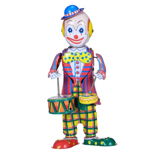 FRCOLOR Vintage Clown Drummer Aufziehbar Retro Figur Tischdekoration Party Favor für Jungen Mädchen FRCOLOR Vintage Clown Drummer Aufziehbar Retro Figur Tischdekoration Party Favor für Jungen Mädchen von FRCOLOR