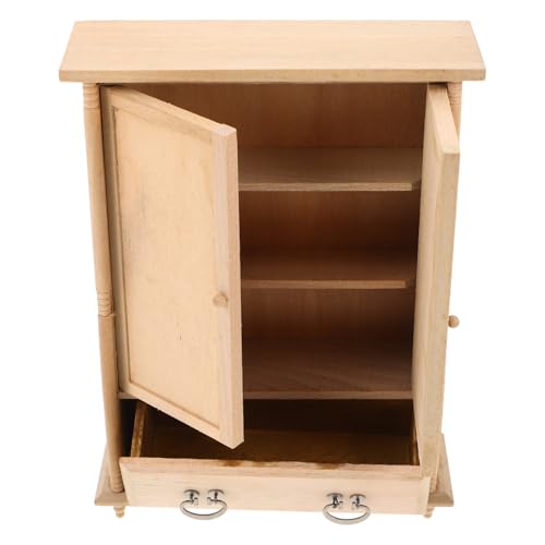 FRCOLOR Vintage Holz Kleiderschrank für Puppenhausmöbel für DIY Enthusiasten und Sammler Beige FRCOLOR Vintage Holz Kleiderschrank für Puppenhausmöbel für DIY Enthusiasten und Sammler Beige von FRCOLOR