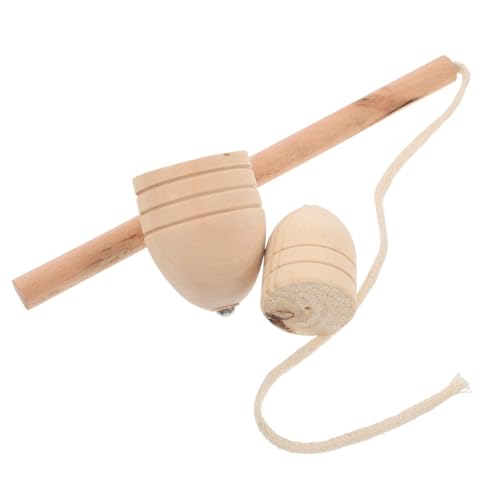 FRCOLOR Vintage Holzkreisel mit Schnur Traditionelles Outdoor Geschicklichkeitsspiel für Robustes Tischspiel für Physische Aktivität und Gemeinsames Spiel von FRCOLOR