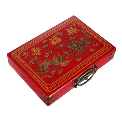 FRCOLOR Vintage Mahjong Aufbewahrungsbox mit Griff Robuste Lidded Storage Box Großer Stauraum Praktischer Mahjong Holder für Haushalt Tragbar für Reisen und Familien Spiele FRCOLOR Vintage Mahjong Aufbewahrungsbox mit Griff Robuste Lidded Storage Box Großer Stauraum Praktischer Mahjong Holder für Haushalt Tragbar für Reisen und Familien Spiele von FRCOLOR