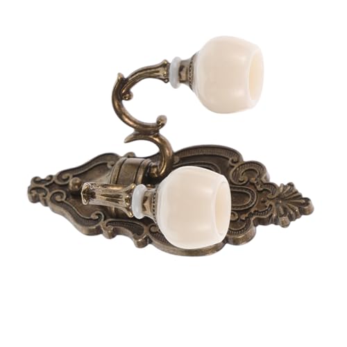 FRCOLOR Vintage Puppenhaus Wandlampe aus Detailgetreues Miniatur Zubehör für Kreatives Spiel Realistische Mini LED Beleuchtung für Puppenhaus und Sammlungen von FRCOLOR