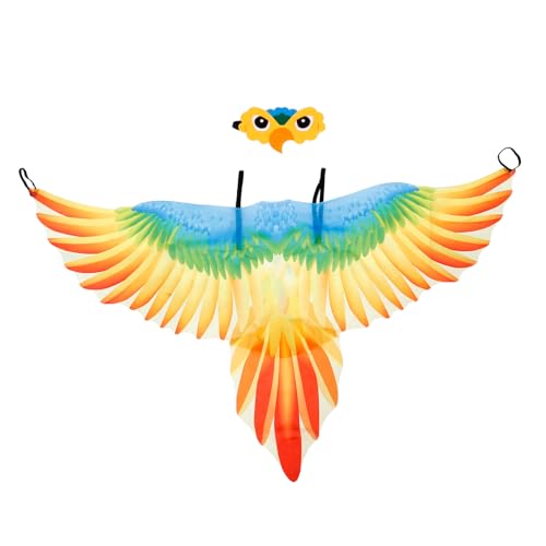 FRCOLOR Vogelflügel Kostüm mit Kopfband Orange Leichte Langlebige Requisite für Halloween Fasching Theater und Maskerade Bequemes Umhang Cape für Mädchen und Jungen von FRCOLOR
