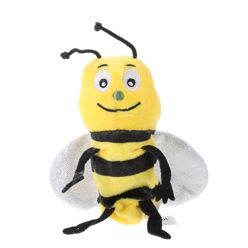 FRCOLOR Weiche Bienen Handpuppe aus Plüsch für Vorschulkinder Kuscheliges Stofftier Bienen für Interaktives Lernen und Fantasievolles Puppenspiel für Kleinkinder von FRCOLOR