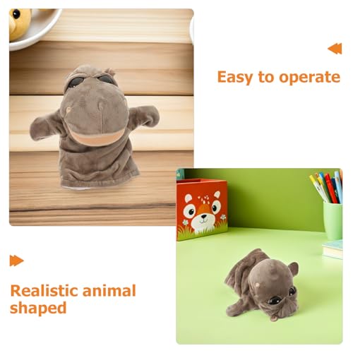 FRCOLOR Weiche Hippo Handpuppe aus Plüsch Interaktives Stofftier mit Beweglichem Mund Handschuh Design für Erwachsene Pädagogisches für Theater Geschichten und Rollenspiele von FRCOLOR