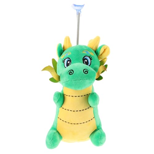 FRCOLOR Weiches Grünes Plüsch Drache mit Saugnapf und Lanyard Niedliches Stofftier Maskottchen zum Aufhängen für Neujahr Dekoratives Drachen Accessoire von FRCOLOR