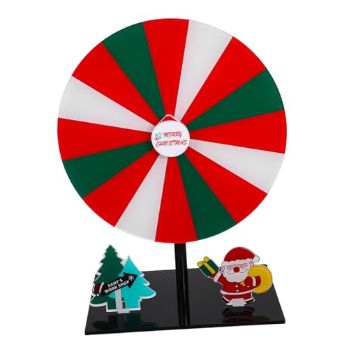 FRCOLOR Weihnachten rotierendes Roulette mit Preisen Gewinnrad für interaktive Spiele Party-Challenge-Rad Tischplatte mit drehbarem Preisrad drehbares Gewinnrad Partyrad Acryl von FRCOLOR