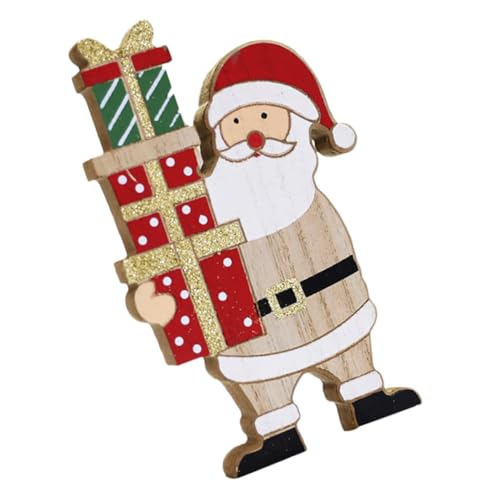 FRCOLOR Weihnachtliche Holz Tischdeko Santa Claus Figur Wetterfest Handgefertigt für Innen und Außen Festliche Xmas Tischdekoration für Zuhause Büro Garten und Party von FRCOLOR