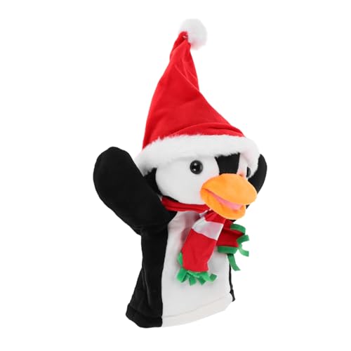 FRCOLOR Weihnachtliche Plüsch Handpuppe Pinguin Kuschelig für Interaktives Spiel und Eltern Junge Mädchen Kommunikation als Festliche Weihnachtsdekoration und von FRCOLOR