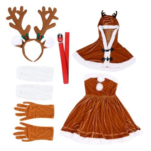 FRCOLOR Weihnachtliches Kostüm Gelb mit Fußüberzug Mode Bühnenauftritt Kostüm für Weihnachtsfeier Cosplay Party und Performance von FRCOLOR