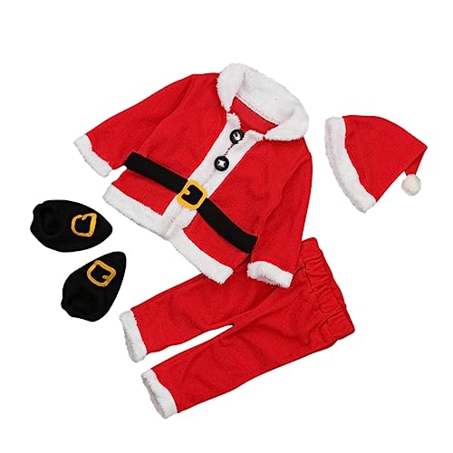 FRCOLOR Weihnachtsmann Kostüm Teilig mit Langärmligem Oberteil Plüschhose Mütze und Schuhen Weicher Fleece für Festliches Winteroutfit für Foto und Feiertage FRCOLOR Weihnachtsmann Kostüm Teilig mit Langärmligem Oberteil Plüschhose Mütze und Schuhen Weicher Fleece für Festliches Winteroutfit für Foto und Feiertage von FRCOLOR