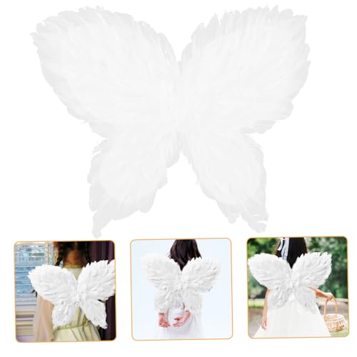 FRCOLOR Weiße Schmetterlingsflügel für Mädchen Leichtes Bequemes Kostüm Party Zubehör für Bühne Cosplay Festtag von FRCOLOR
