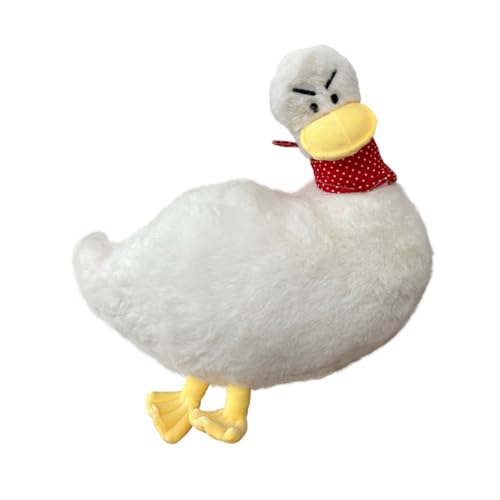 FRCOLOR Weißes Kuscheltier Ente Plüschspielzeug Weiches Stofftier Kuschelpuppe Schmusepuppe Niedliches Dekoratives von FRCOLOR