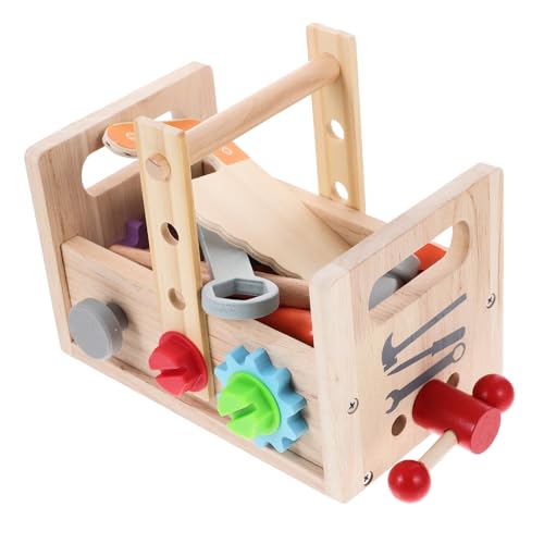 FRCOLOR Werkzeugkoffer Set mit Hammer Schraubendreher Schrauben Lernspielzeug Pädagogisch für Kleinkinder Kreatives Rollenspiel Kreativität und Feinmotorik von FRCOLOR