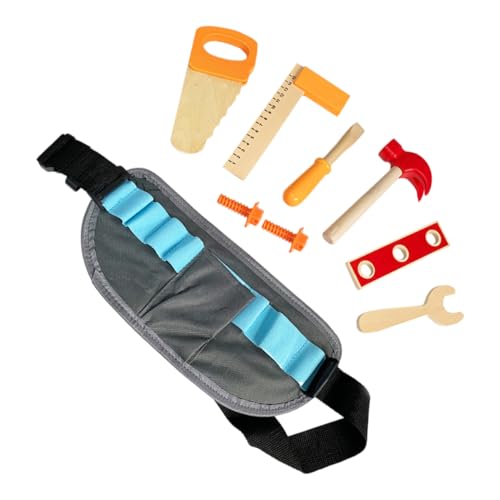 FRCOLOR Werkzeugset Holzspielzeug Teilig Lernspielzeug Reparatur mit Tragetasche für Jungen und Mädchen Feinmotorik Kreatives Rollenspiel von FRCOLOR