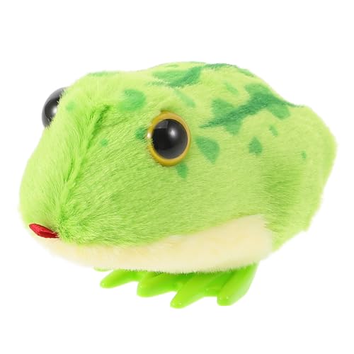FRCOLOR Wind Up Plüsch Frosch für Junge Mädchen Jahre Beruhigendes Kuscheltier mit Realistischem Hüpfen Fördert Kopfheben und Motorische Entwicklung Sicheres Lernspielzeug für Kleinkinder von FRCOLOR