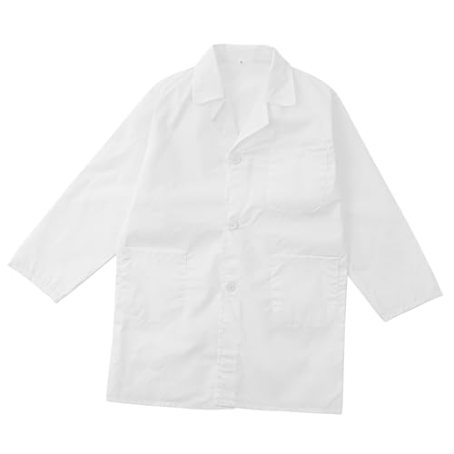 FRCOLOR Wissenschaftler Kostümmantel Unisex Atmungsaktiver Baumwoll mix Realistisches Design mit Knöpfen und Taschen Vielseitig für Rollenspiele Halloween und Mottopartys Geeignet von FRCOLOR