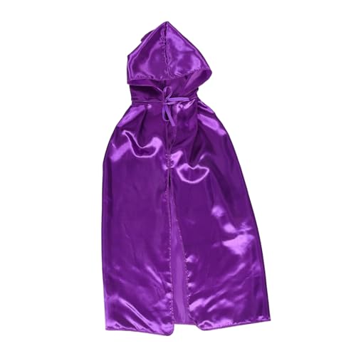 FRCOLOR Witch's Schal -umhang Halloween-pleuche-umhang Umhang Für Die Party Weibliches Vampirkostüm Halloween -dekoration Halloween-party-cosplay-stütze Kap Halloween Satin Violett von FRCOLOR