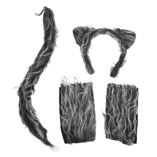 FRCOLOR Wolf Cosplay Kostüm Set Teilig mit Stirnband und Handschuhen Tierkostüm für Werwolf Verkleidung Geeignet für Halloween Karneval Rollenspiele und Party von FRCOLOR