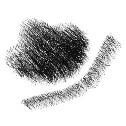 FRCOLOR falscher Bart Echthaarbart Leiter der Friseurpraxis gefälschter Gesichtsbart gefälschter Bart realistisch künstlicher Schnurrbart, Bart, weiß falsche Koteletten Haarsträhnen Black von FRCOLOR