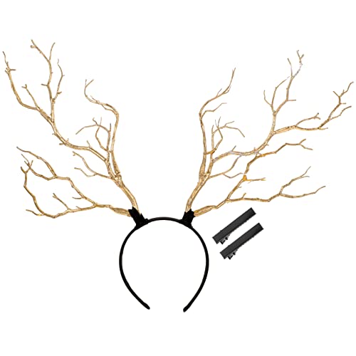 Geweih Stirnband Weihnachten Rentiergeweih Stirnband Fee Äste Haarband Cosplay Party Kopfschmuck Golden Geweih Stirnband Weihnachten Rentiergeweih Stirnband Fee Äste Haarband Cosplay Party Kopfschmuck Golden von FRCOLOR