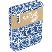 TOPP 18117 Nähzeit Reise-Nähset mit Metalldose Blau, Weiß von FRECHVERLAG