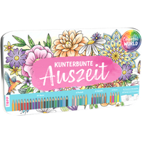 TOPP 18522 Colorful World Designdose mit 36 Buntstifte Kunterbunte Auszeit von FRECHVERLAG