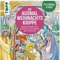 TOPP 28059 Colorful Christmas - Die Ausmal-Weihnachtskrippe (Adventskalender) von FRECHVERLAG