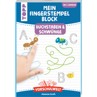 TOPP 29033 Vorschulwelt - Mein Fingerstempelblock Buchstaben und Schwünge von FRECHVERLAG