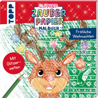 TOPP 29178 Glitzer Zauberpapier Malbuch Fröhliche Weihnachten von FRECHVERLAG