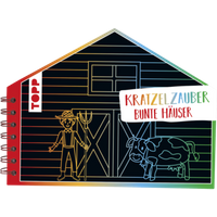 TOPP 7489 Kratzelzauber Bunte Häuser (Kratzelbuch in Hausform) von FRECHVERLAG